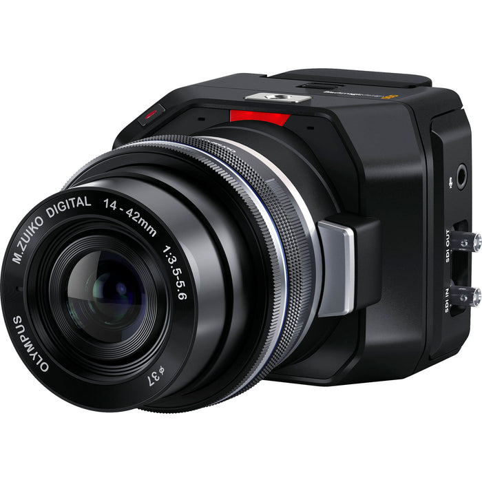The Blackmagic Micro Studio Camera 4K G2 is an ultra-compact broadcast camera with a 4K sensor, 13 stops of dynamic range, and an MFT lens mount. It supports Ultra HD 2160p60, features 12G-SDI & HDMI outputs, built-in color correction, and records Blackmagic RAW to external USB disks. Its small size allows flexible placement without compromising image quality.