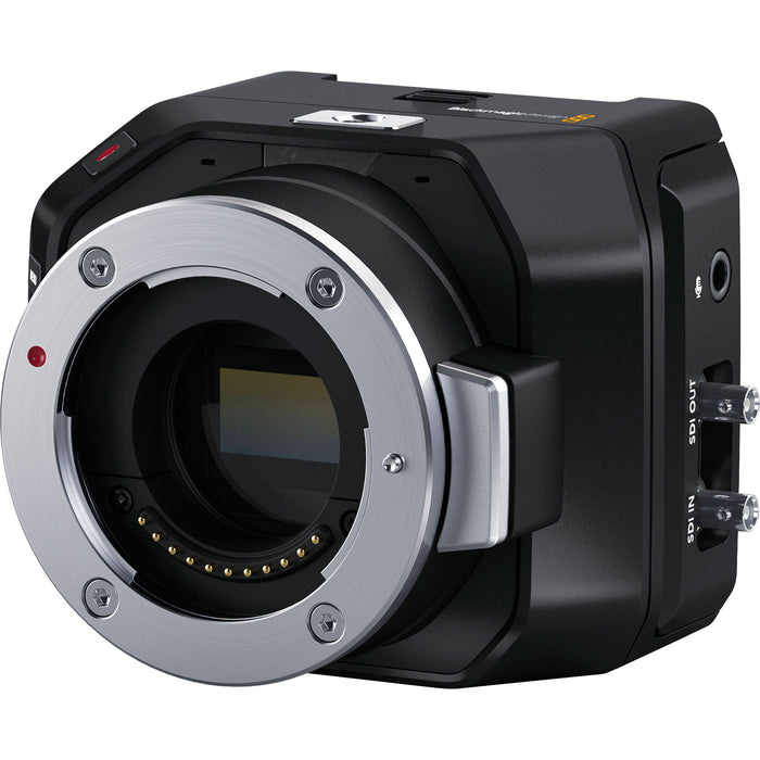 The Blackmagic Micro Studio Camera 4K G2 is an ultra-compact broadcast camera with a 4K sensor, 13 stops of dynamic range, and an MFT lens mount. It supports Ultra HD 2160p60, features 12G-SDI & HDMI outputs, built-in color correction, and records Blackmagic RAW to external USB disks. Its small size allows flexible placement without compromising image quality.