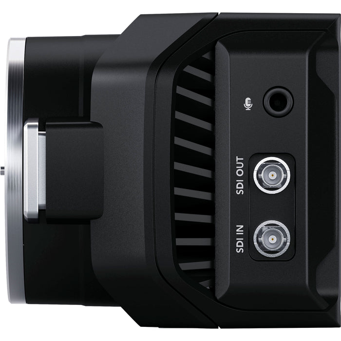 The Blackmagic Micro Studio Camera 4K G2 is an ultra-compact broadcast camera with a 4K sensor, 13 stops of dynamic range, and an MFT lens mount. It supports Ultra HD 2160p60, features 12G-SDI & HDMI outputs, built-in color correction, and records Blackmagic RAW to external USB disks. Its small size allows flexible placement without compromising image quality.