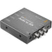 Blackmagic Design Mini Converter Audio to SDI 2, a professional audio converter that embeds analog or AES/EBU audio into SDI video signals, supporting both SD and HD video formats. Ideal for integrating high-quality audio in broadcast and production workflows.