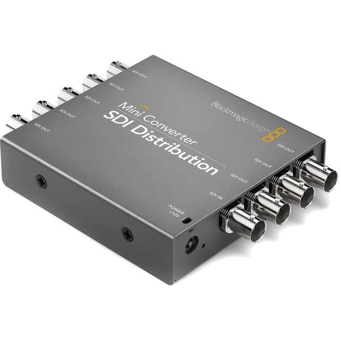 Blackmagic Design Mini Converter SDI to Analog, a professional-grade converter that converts SDI video signals into analog composite or component video, while also extracting and converting embedded SDI audio to balanced or unbalanced analog audio. Ideal for integrating SDI video into analog workflows.