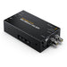 The Blackmagic Design 2110 IP Mini BiDirect 12G SFP Converter (model CONVNVIPF/IP/12GSFP) is a compact device designed to integrate 12G-SDI broadcast cameras with SMPTE-2110 IP video systems. It features a 12G-SDI connection supporting SD, HD, and Ultra HD standards up to 2160p60, and includes a 5-pin XLR talkback headset connection with volume control and a press-to-talk button. The converter also offers an SFP socket compatible with various optical modules, including 10G Ethernet, 3G-SDI, 6G-SDI or 12G-S.