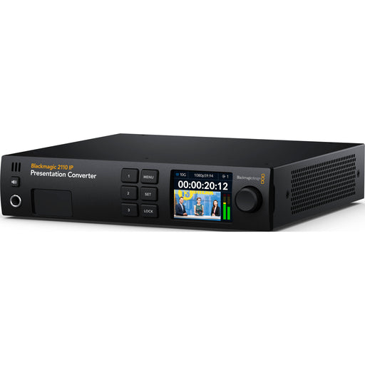The Blackmagic Design CONVNVIPH/PRESC is a professional video converter that facilitates seamless integration between SDI and HDMI devices. It features a 3G-SDI input and output, along with an HDMI output, enabling the conversion of SDI signals to HDMI and vice versa. This functionality is essential for professionals who require compatibility between different video equipment in their production workflows.