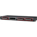 The Blackmagic Design MultiDock 10G (model DISKMDOCK4/U10G) is a professional-grade SSD docking station engineered for high-speed media workflows. It features a 1 RU rack-mountable design with four independent 2.5" SATA 3 6Gb/s slots, each equipped with its own SATA driver chip to ensure fast data transfer speeds. The device connects to computers via dual USB-C 3.1 Gen 2 ports, each supporting up to 10 Gb/s, allowing for simultaneous access to multiple SSDs.