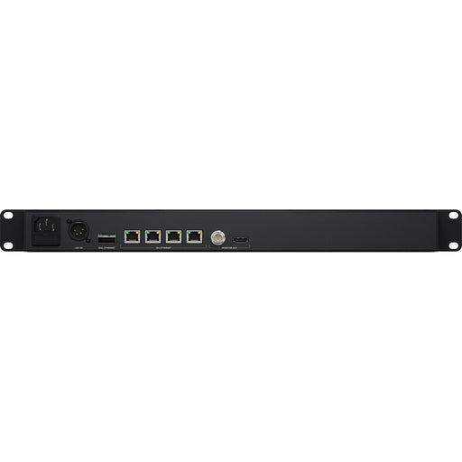 Blackmagic Design Cloud Store Max 48TB features 48TB of NVMe SSD storage, 1RU rackmount design, 4 x 10GBASE-T Ethernet ports, and cloud sync support for seamless collaboration.