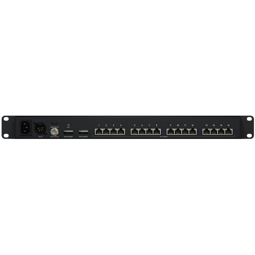 Blackmagic Ethernet Switch 360P (DWCSWAMODC360P) – 16 x 10G Ethernet ports, 2 x 100G ports, HDMI monitoring, and plug-and-play for high-performance video networking.