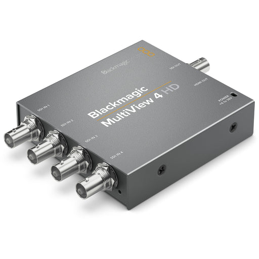 Blackmagic Design HDL-MULTIP3G/04HD MultiView 4 HD multiviewer with 4 SDI inputs, HDMI and SDI outputs, and customizable overlays for professional video monitoring.