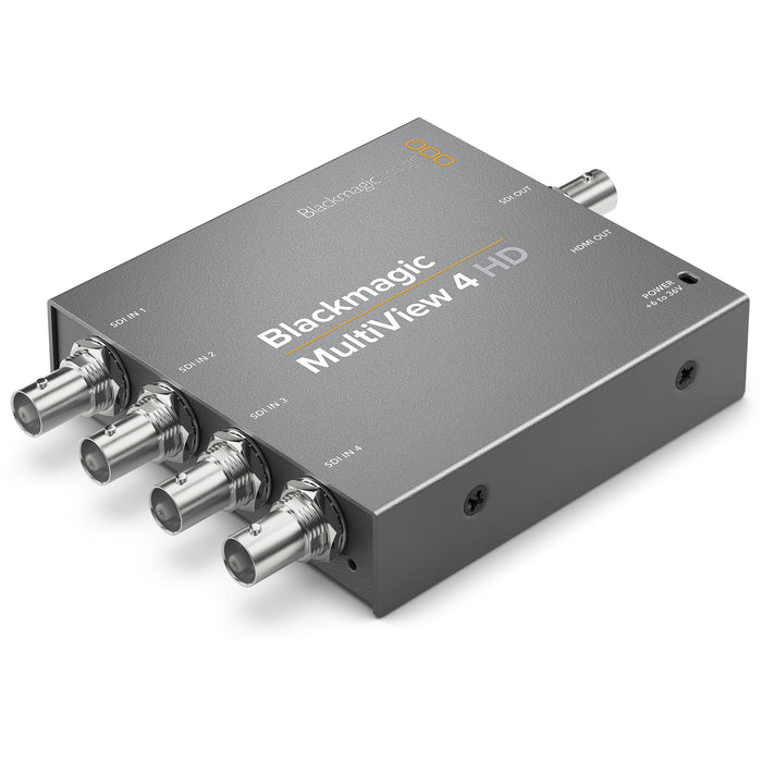 Blackmagic Design HDL-MULTIP3G/04HD MultiView 4 HD multiviewer with 4 SDI inputs, HDMI and SDI outputs, and customizable overlays for professional video monitoring.