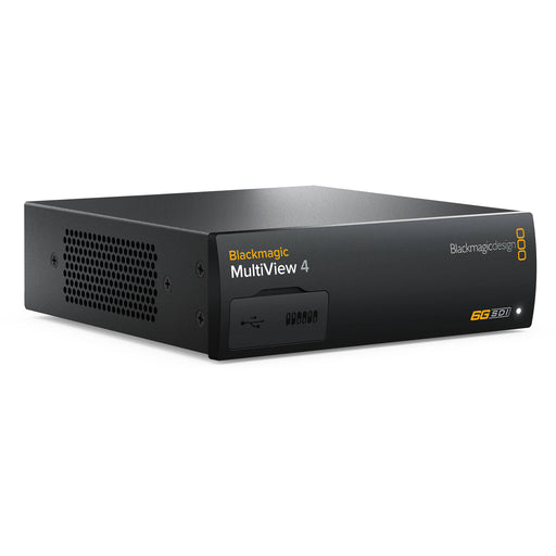 Blackmagic Design HDL-MULTIP6G/04 MultiView 4 with 4 x 6G-SDI inputs, HDMI/SDI outputs, customizable overlays, and tally support for professional video monitoring.
