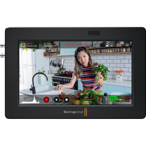 Blackmagic Design HYPERD/AVIDA03/5 Video Assist 5" 3G with 5-inch touchscreen, 3G-SDI and HDMI inputs, ProRes/DNx recording, and audio monitoring.
