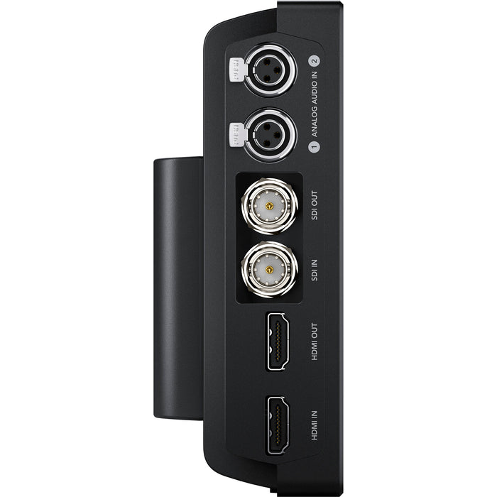 The HYPERD/AVIDA03/7 is a 7-inch monitor/recorder with 1080p60 ProRes/DNx recording, HDMI/SDI I/O, dual SD slots, XLR audio inputs, and built-in scopes and focus assist.