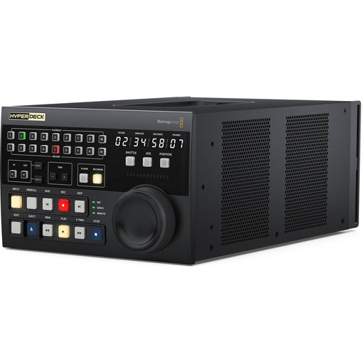 Blackmagic HyperDeck Extreme Control with 8 RS-422 ports, Tri-Sync reference input, 1Gb Ethernet, 4-pin XLR power, and 3RU rack compatibility.