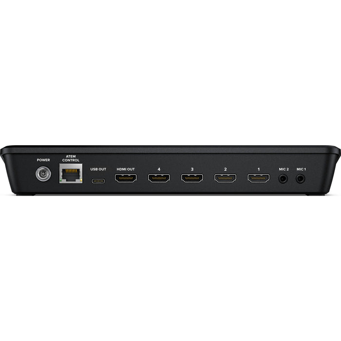 The Blackmagic Design ATEM Mini Pro ISO is a compact live production switcher featuring four HDMI inputs, an integrated control panel, and advanced recording capabilities. It allows for simultaneous recording of all input feeds and the program output, facilitating comprehensive post-production editing. The device supports direct live streaming via Ethernet and offers seamless integration with DaVinci Resolve for enhanced editing workflows. 