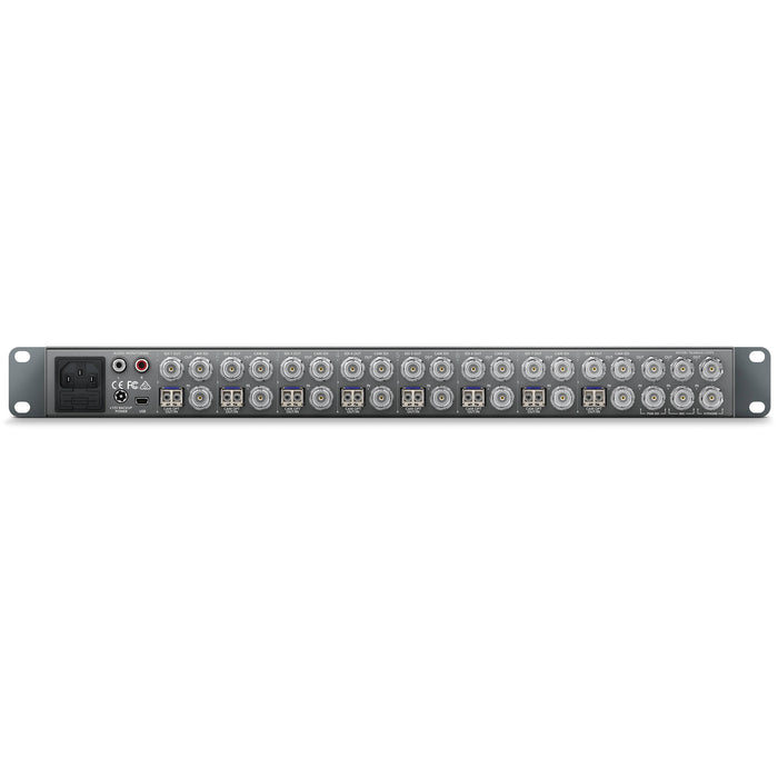 SWRCONVRCKT4K8 4K signal converter with support for SDI, HDMI, and fiber optic connections. Features include low latency conversion, multi-channel audio support, and dual power inputs for reliability. Designed for professional broadcast and production environments, this rack-mountable unit supports resolutions up to 4K UHD and provides real-time signal monitoring with LED indicators.