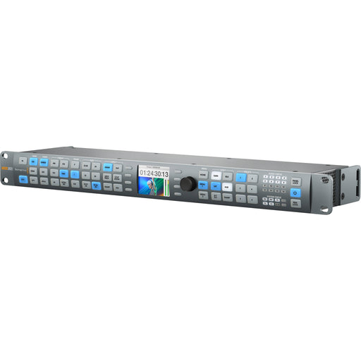 Blackmagic Design Teranex AV is a professional broadcast converter with 12G-SDI, 6G-SDI, and HDMI 2.0a connectivity. It supports up to 16 channels of SDI audio, analog audio, and optical fiber. With 10-bit processing, it’s ideal for live and studio broadcasts, featuring an easy-to-use control panel and remote control options.