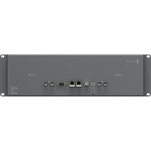 Blackmagic Design HDL-SMTVDUO2 SmartView Duo dual 8-inch LCD monitors with auto-switching SDI inputs, integrated tally support, and remote configuration.