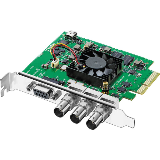 Blackmagic Design DeckLink SDI 4K, a PCIe capture and playback card featuring 6G-SDI input and output, supporting SD, HD, and Ultra HD formats up to 2160p30, ideal for professional video production workflows.