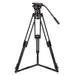 Camgear V15P AL GS Camera Tripod System featuring a V15P Fluid Head, two-stage aluminum tripod, pan bar, ground spreader, and padded carrying bag for professional video production.