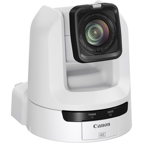 Canon CR-N300W PTZ Camera in White – 4K UHD resolution, 20x optical zoom, advanced autofocus, and IP streaming for professional video production.