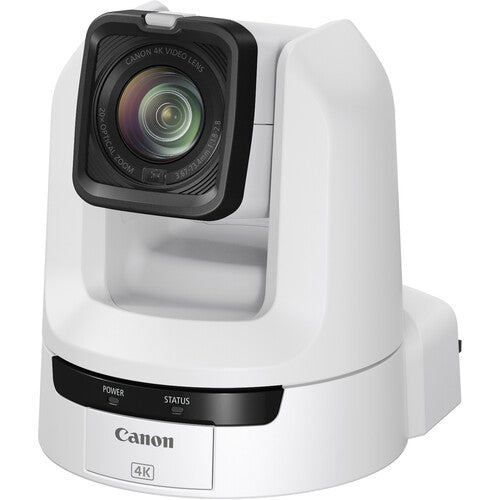 Canon CR-N300W PTZ Camera in White – 4K UHD resolution, 20x optical zoom, advanced autofocus, and IP streaming for professional video production.