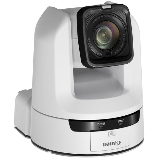 Canon CR-N300W PTZ Camera in White – 4K UHD resolution, 20x optical zoom, advanced autofocus, and IP streaming for professional video production.