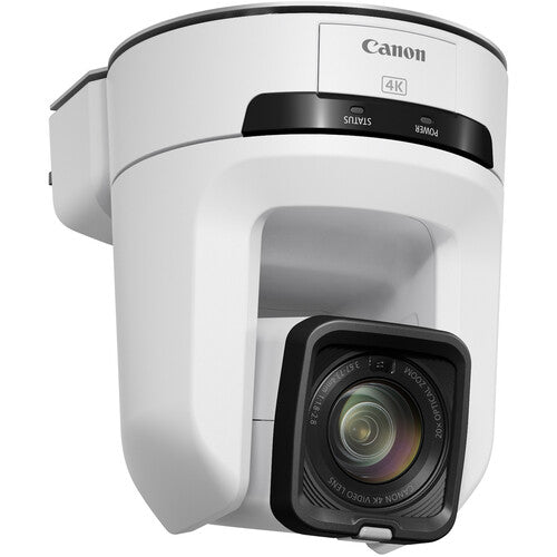 Canon CR-N300W PTZ Camera in White – 4K UHD resolution, 20x optical zoom, advanced autofocus, and IP streaming for professional video production.
