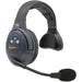 Eartec EVADE EVXSR single-ear wireless remote headset with built-in transceiver, adjustable boom mic, and light-industrial design.