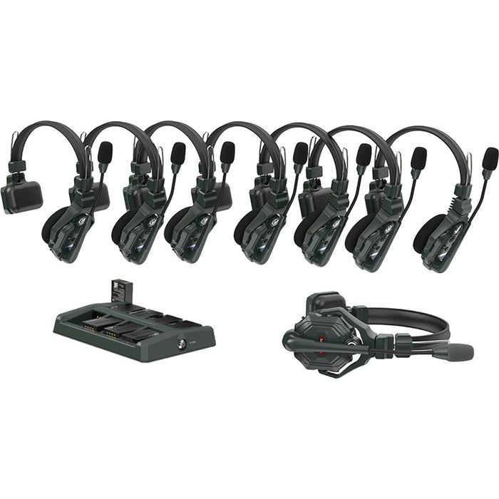 Hollyland Solidcom C1-8S full-duplex wireless DECT intercom system with eight headsets