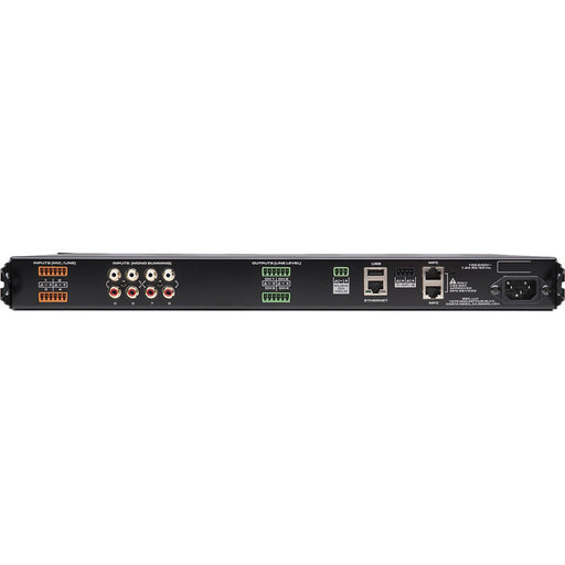 Q-SYS MP-M40 digital audio processor module featuring a sleek design, part of QSC’s integrated Q-SYS control ecosystem for professional AV systems.