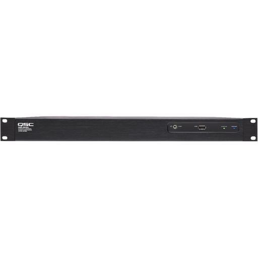 Q-SYS MP-M40 digital audio processor module featuring a sleek design, part of QSC’s integrated Q-SYS control ecosystem for professional AV systems.