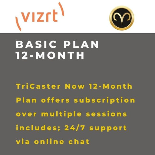 Vizrt TriCaster Now Basic Plan 12-Month Subscription interface and streaming tools