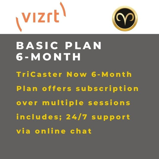 Vizrt TriCaster Now Basic Plan streaming production software 6-month subscription