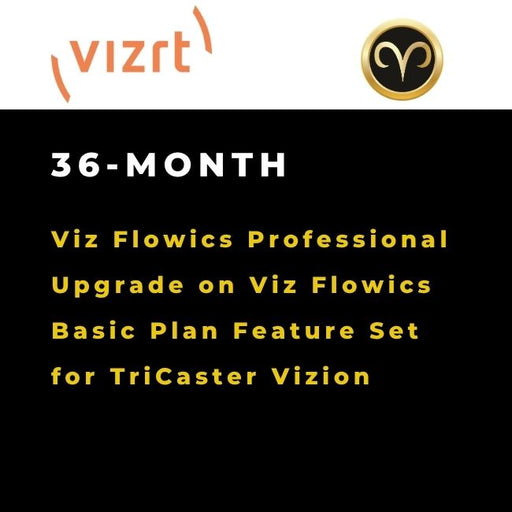 Viz Flowics Professional upgrade to included Viz Flowics Basic Plan feature set for TriCaster Vizion for 36 Month term