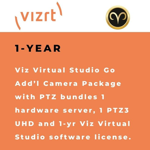Vizrt Viz Virtual Studio Go Additional Camera Package with PTZ – VVSGPCAY1