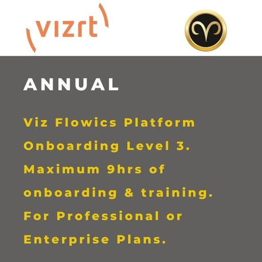 Vizrt Viz Flowics Platform Onboarding Level 3 training interface with advanced workflow support