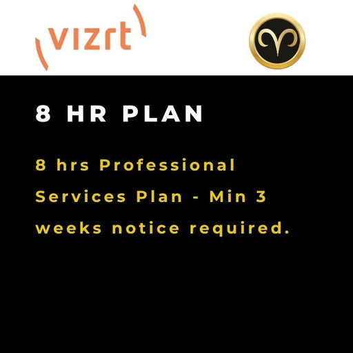Vizrt Professional Services 8-Hour Plan for expert broadcast media support