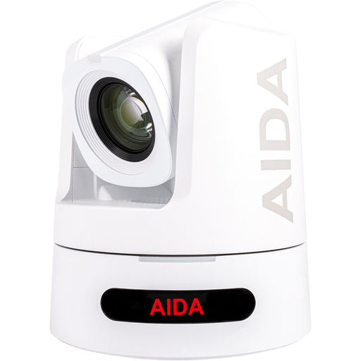 AIDA Imaging PTZ4K12G-FNDI-X30W 4K NDI HX3 12G-SDI SFP+ auto-tracking PTZ camera with 30x optical zoom in white