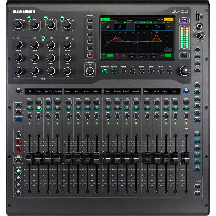 Allen & Heath Qu-5D 38-input digital mixer with 17 motorized faders, touchscreen and Dante networking
