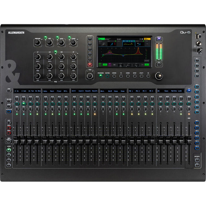 Allen & Heath Qu-6 38-input digital mixer with 25 motorized faders and 7-inch touchscreen
