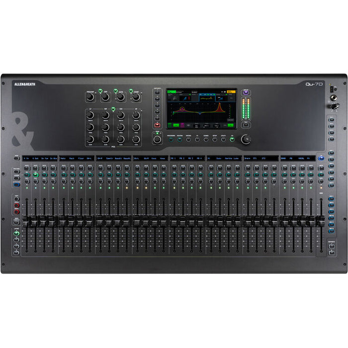 Allen & Heath Qu-7D 38-input digital mixer with 33 motorized faders, 7-inch touchscreen and Dante networking