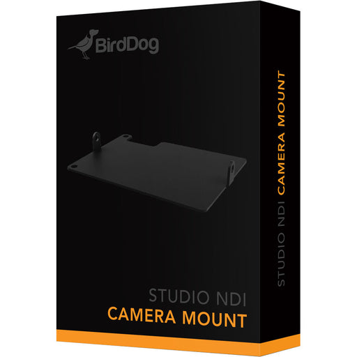 BirdDog Studio NDI Camera Mount securely holding a Studio NDI Encoder/Decoder on a tripod.