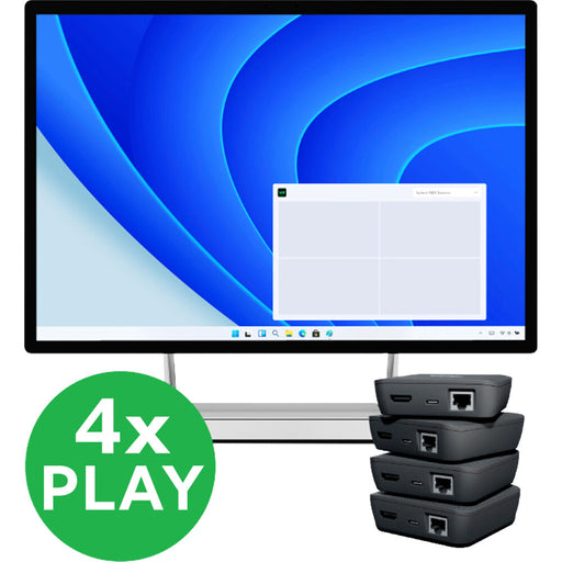 BirdDog VideoWall Software and four PLAY 4K NDI Players Kit