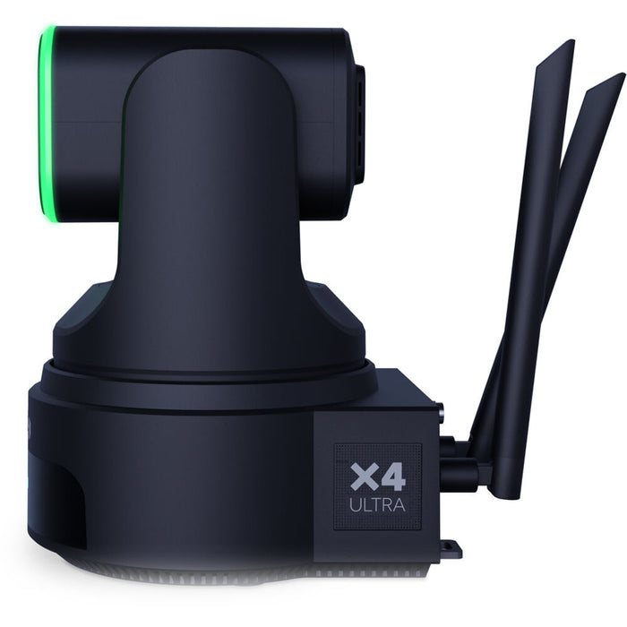 BirdDog X4 Ultra 4K PTZ Camera in black with AI tracking and 20x optical zoom