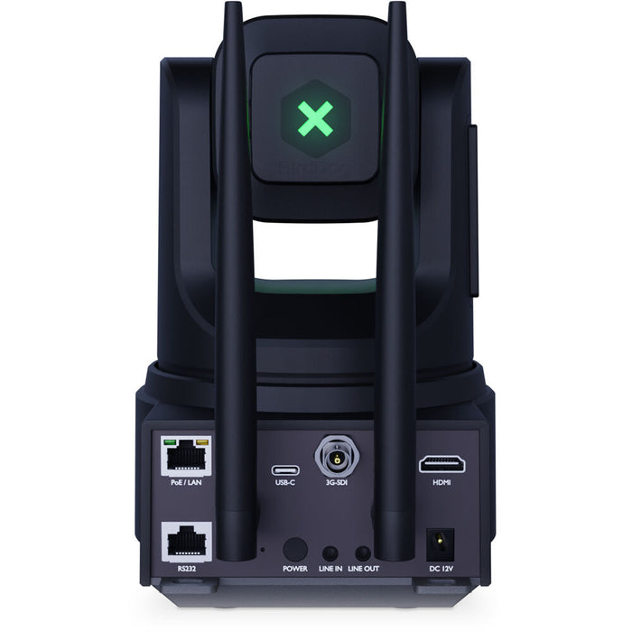 BirdDog X4 Ultra 4K PTZ Camera in black with AI tracking and 20x optical zoom
