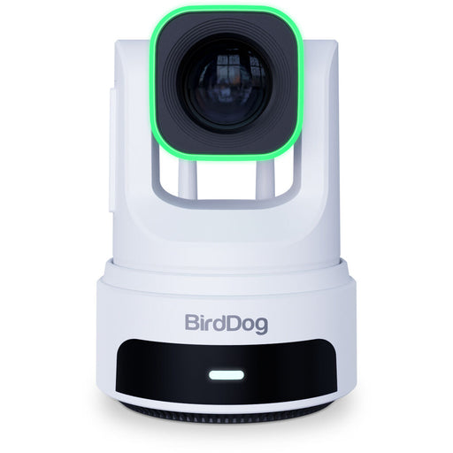 BirdDog X4 Ultra 4K PTZ Camera in white with AI tracking and 20x optical zoom
