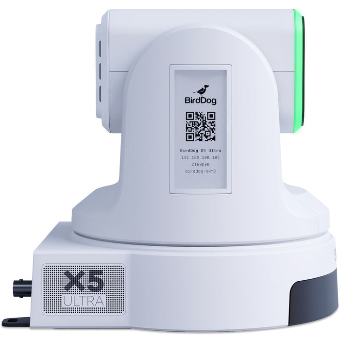 BirdDog X5 Ultra PTZ Camera in white with 20x optical zoom