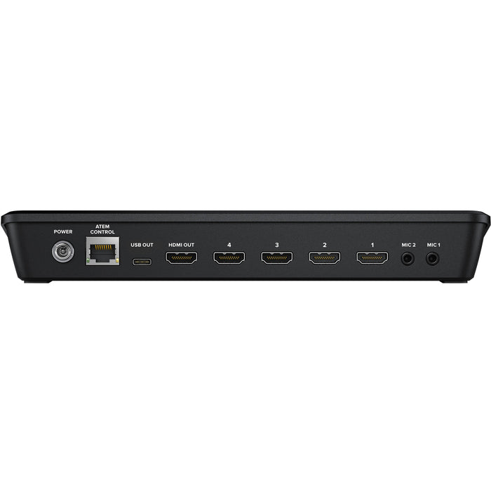 Blackmagic Design ATEM Mini Pro live production switcher with four HDMI inputs and integrated control panel.