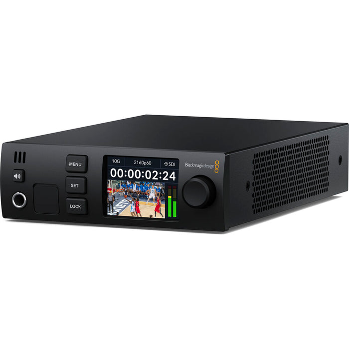 Professional standards converter: SMPTE-2110 IP, 12G-SDI & HDMI connectivity in a compact rack-mount design.