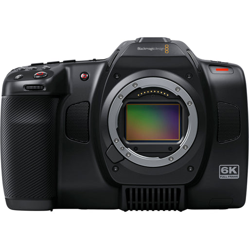 Blackmagic Design CINECAM60KLFL 6K full-frame cinema camera with professional video recording capabilities, ideal for filmmakers and content creators.