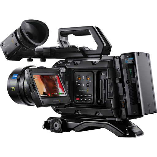 Blackmagic Design URSA Mini Pro 12K professional cinema camera with 12K Super 35mm sensor, 14 stops of dynamic range, and advanced Blackmagic RAW recording for high-end filmmaking and visual effects.
